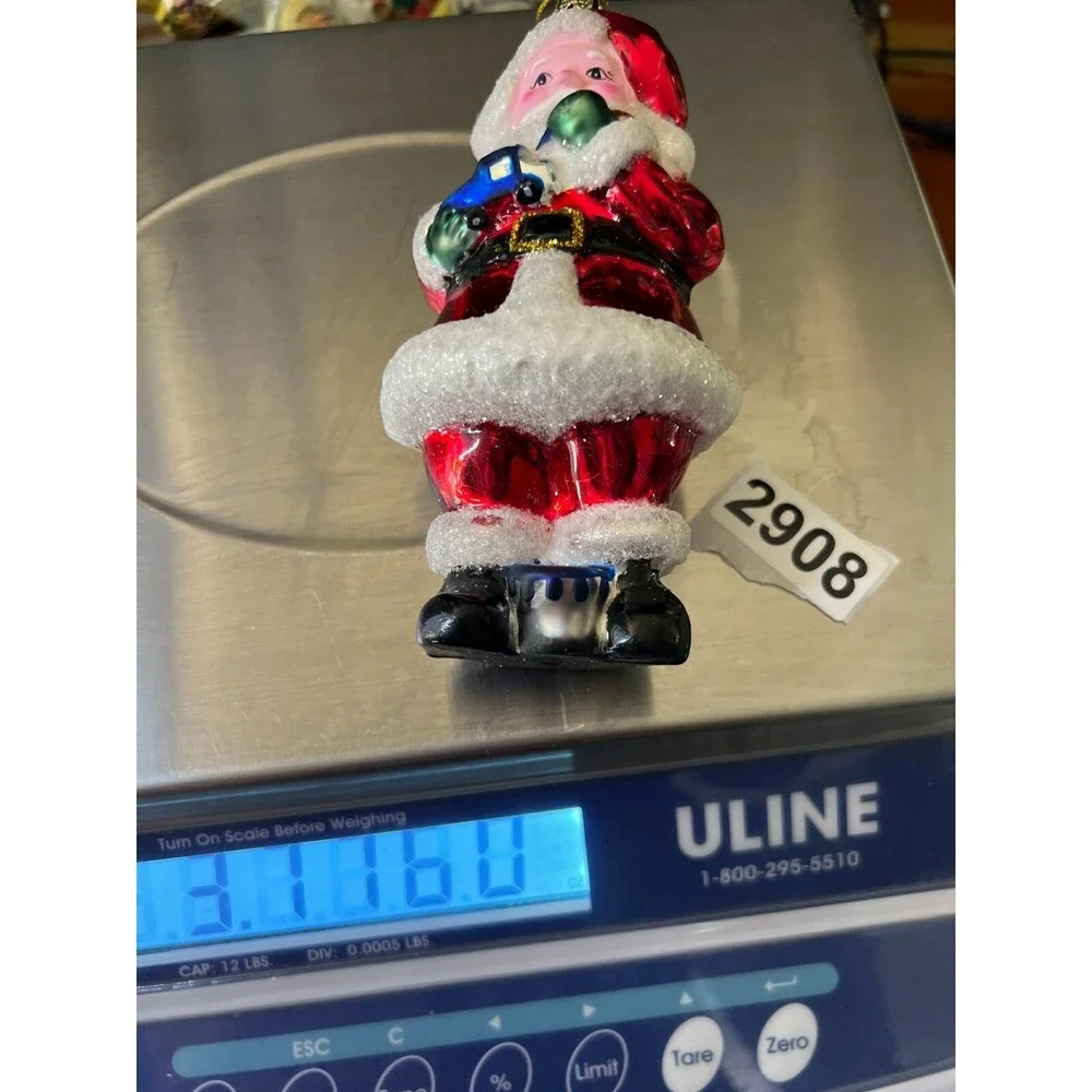 vintage Santa Blown Glass Christmas Tree Ornament 6
